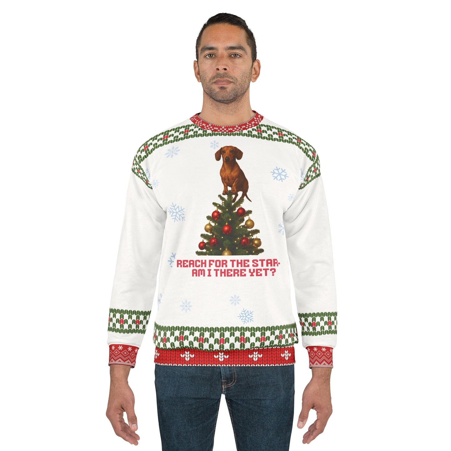 Dachshund Christmas Sweater • Funny Doxie on Tree Xmas Sweatshirt • Wiener Dog Holiday Sweater • Cute Dog Lover Gift • Festive Winter Top