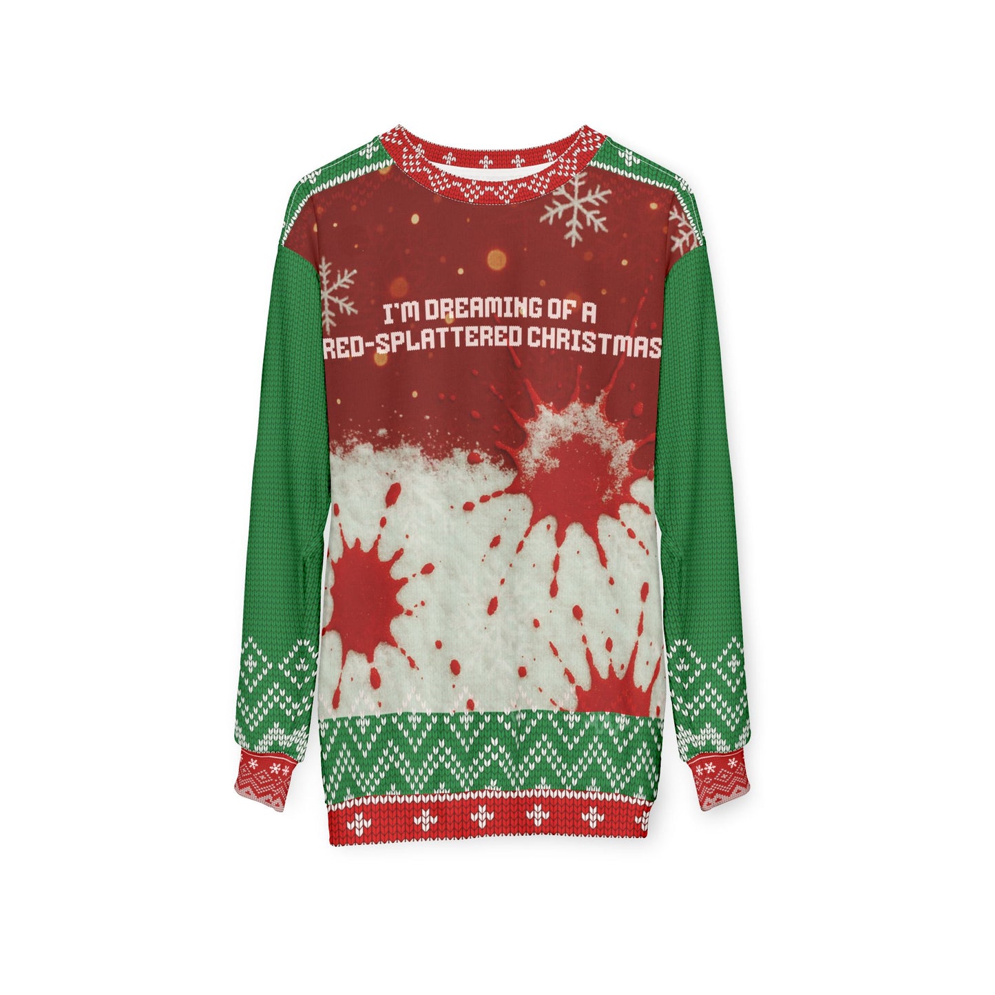 True Crime Christmas Sweater • “Red-Splattered Christmas” Sweatshirt • Dark Humor Xmas Sweater • Funny Crime Show Holiday Gift