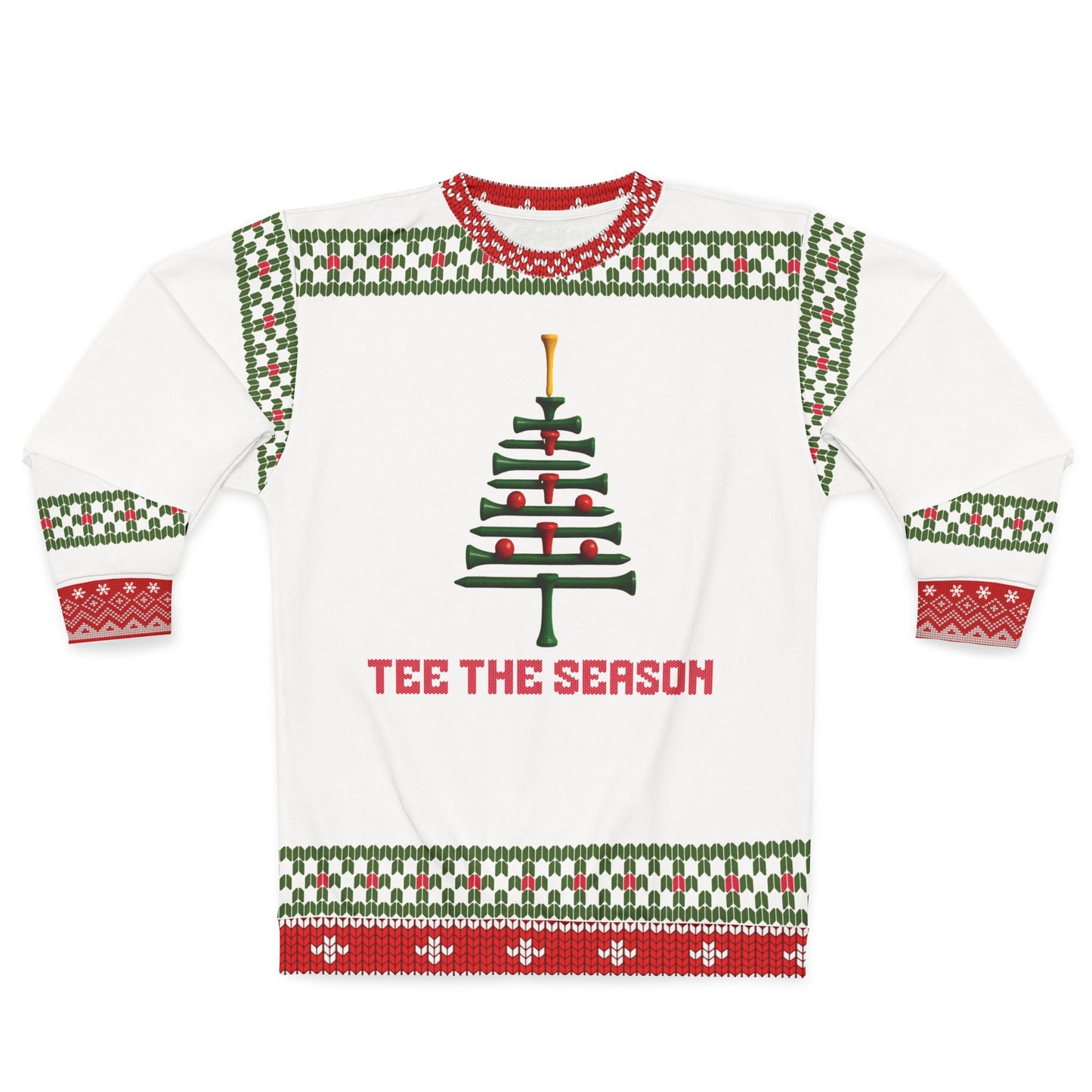 Tee the Season Ugly Christmas Sweater – Funny Golf Christmas Sweatshirt | Holiday Sweater for Golfers or Christmas Gift for Him or Her