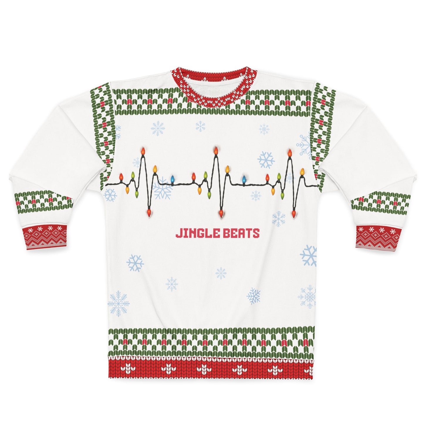 Jingle Beats Nurse Christmas Sweater | EKG Light Strand Medical Ugly Xmas Sweater | Funny RN LPN CNA Holiday Sweatshirt