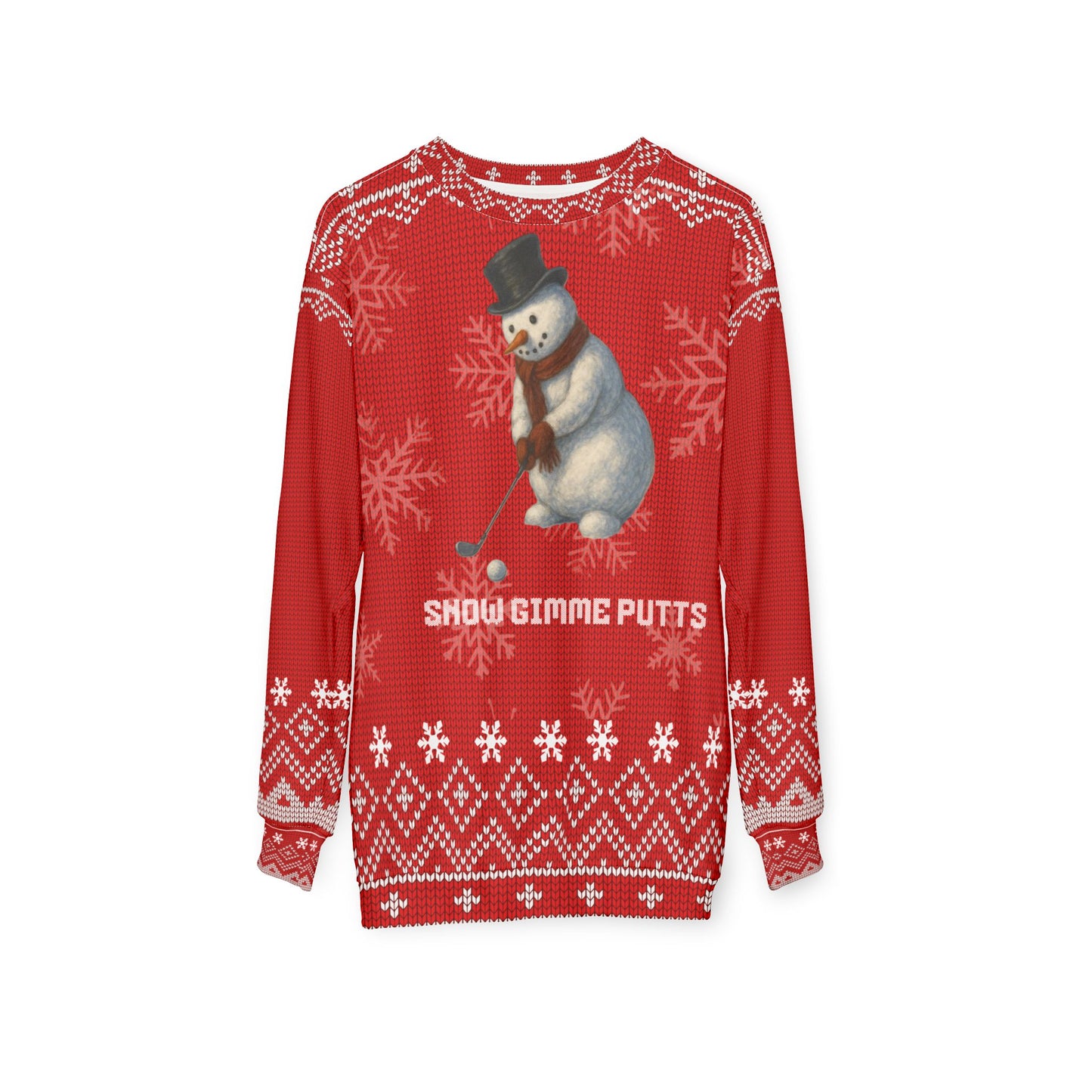 Snow Gimme Putts Ugly Christmas Sweater – Funny Golf Christmas Sweatshirt | Holiday Sweater for Golfers & Christmas Gift