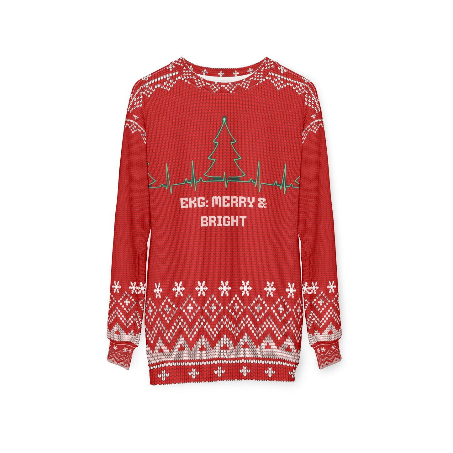 EKG Merry & Bright Christmas Sweater | Nurse Medical Ugly Xmas Sweater | Funny RN LPN CNA Holiday Sweatshirt | Cardiology Christmas Gift