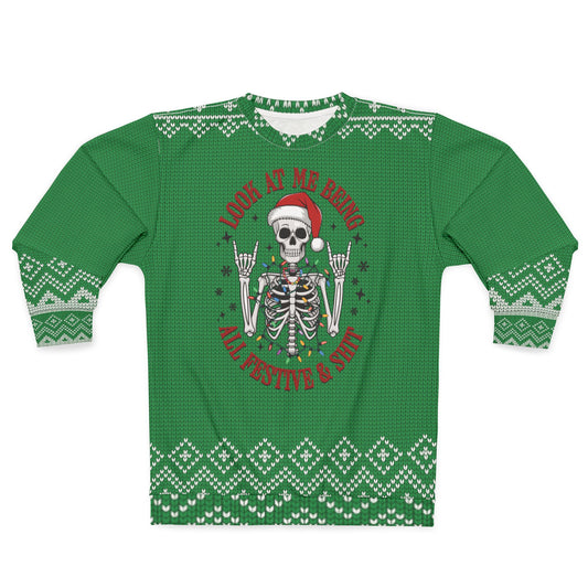 UGLY Christmas Sweater - Skeleton - Happy and Shit