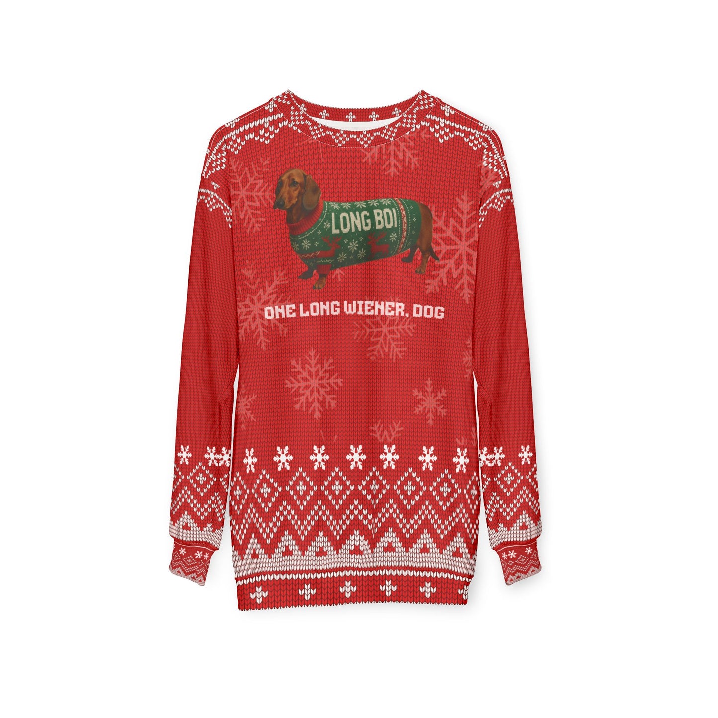 Dachshund Christmas Sweater • Long Boi Wiener Dog Sweatshirt • Funny Doxie Ugly Xmas Sweater • Dog Lover Holiday Gift • Sausage Dog Top