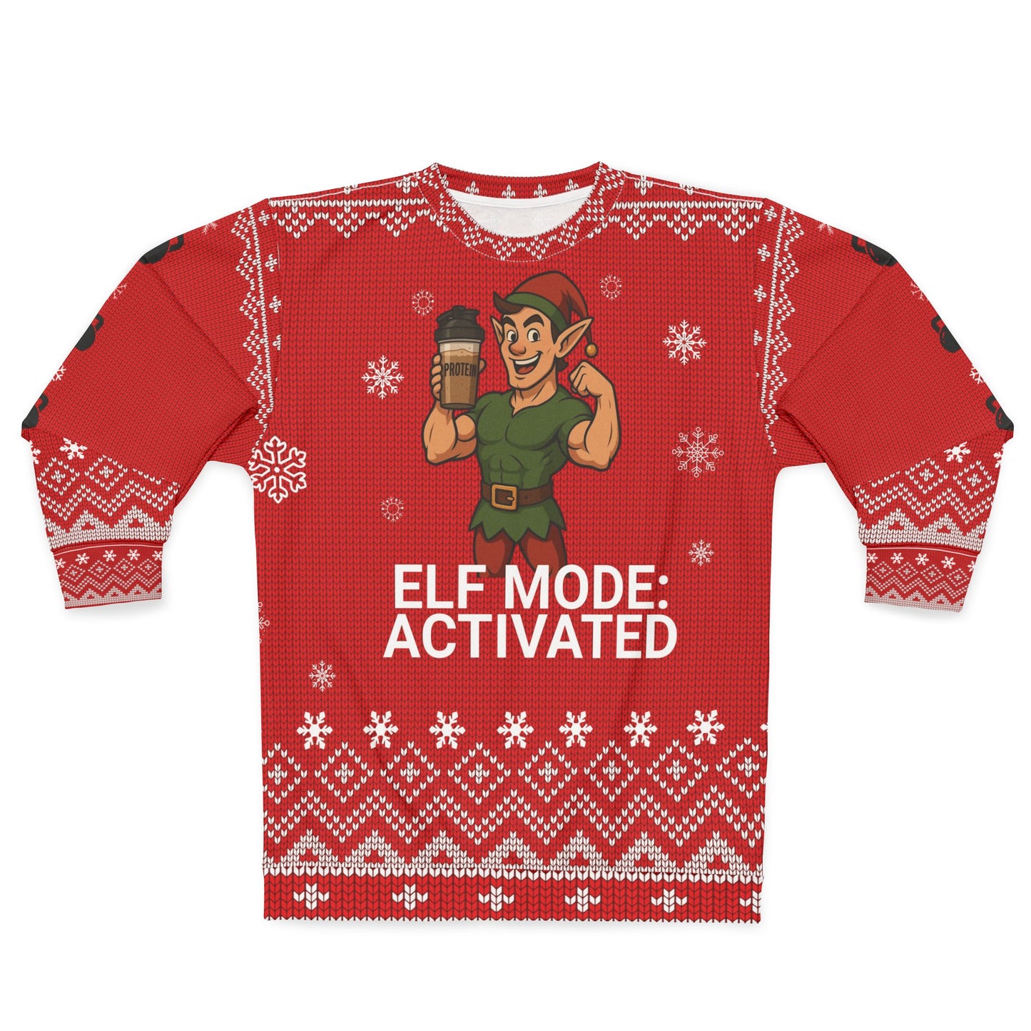 “Elf Mode: Activated” – Funny CrossFit Ugly Christmas Sweater / Sweatshirt