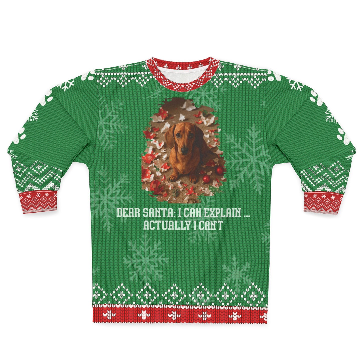 Dachshund Christmas Sweater • Funny “Dear Santa I Can’t Explain” Doxie Sweatshirt • Wiener Dog Holiday Sweater • Dog Lover Xmas Gift